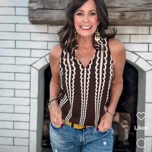 Cabi 4606 Deco Top Fall 2023 Medium EUC